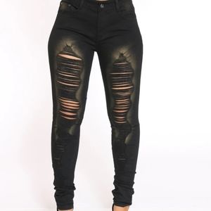Black and gold glitter ripped Jeans Size 19 (New)